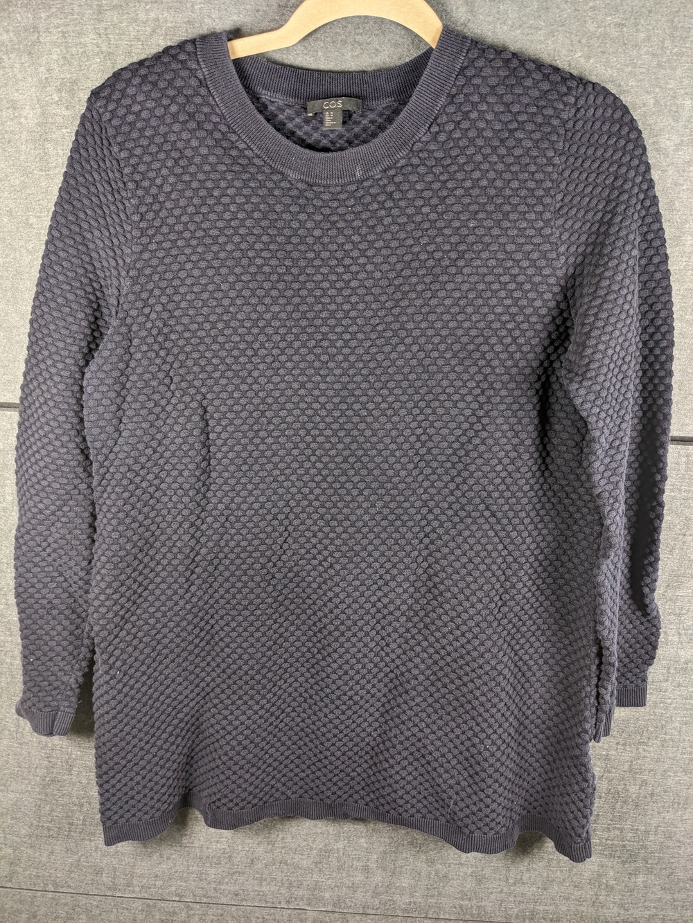 COS Women's Textured Crewneck Sweater - Charcoal